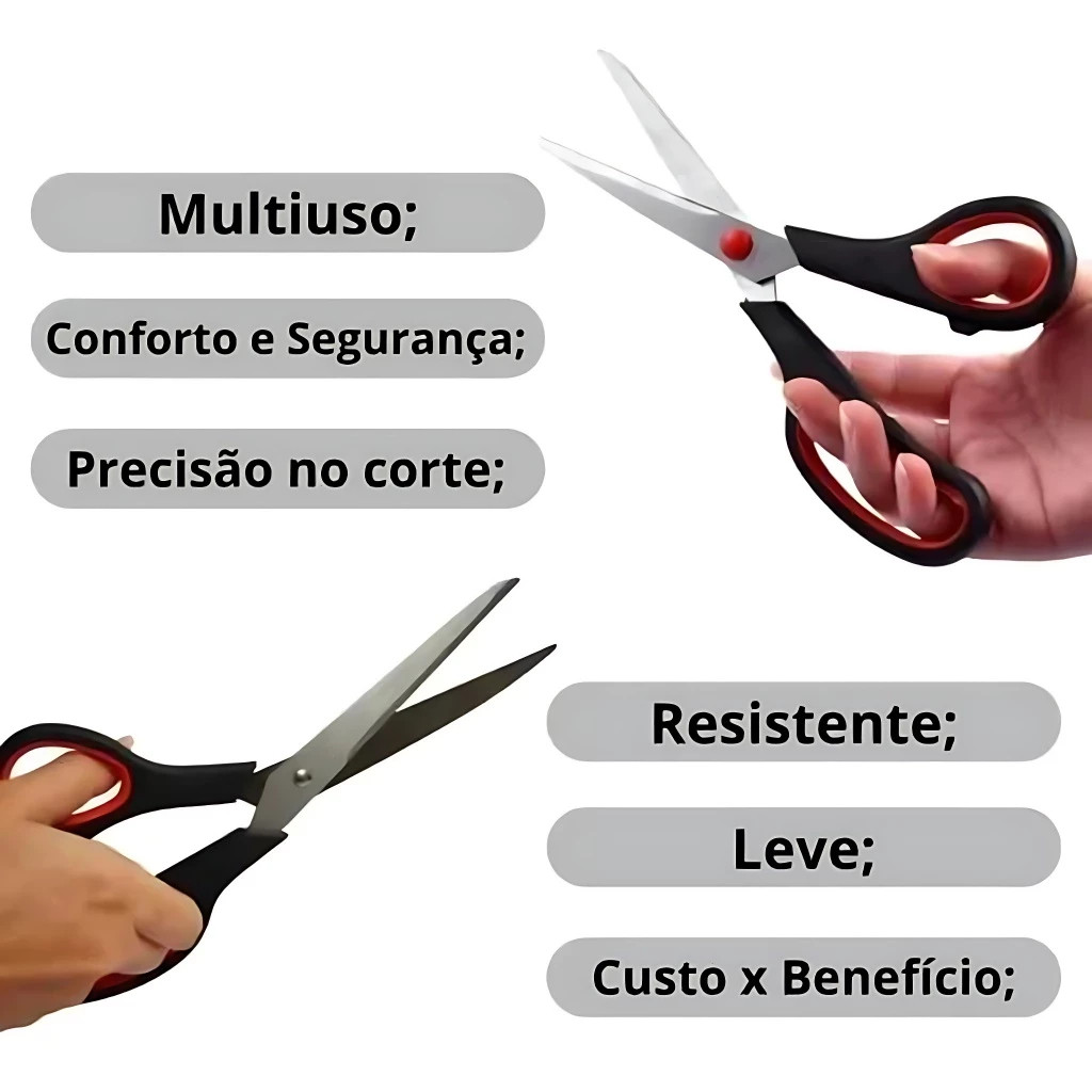 Kit de Tesouras 5 Peças Luatek LWJ-109 5.5 a 8.5" para Casa, Escritório e Costura · foto 2
