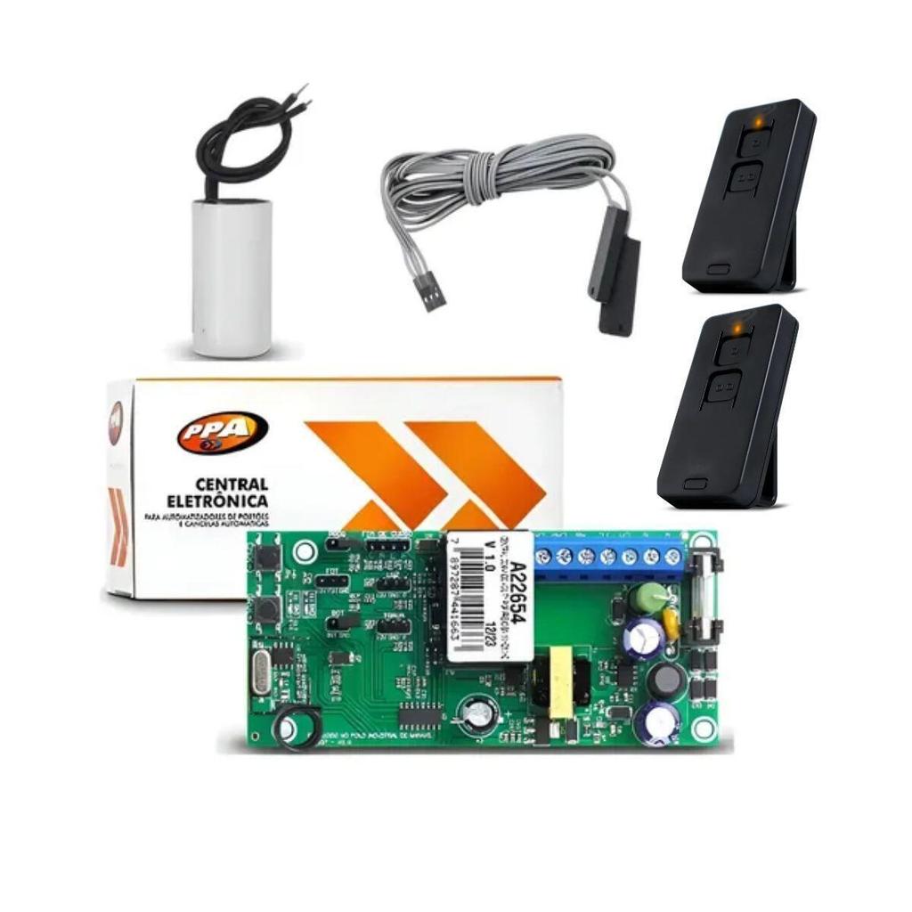 Kit Controle Remoto para Portão Zap Pop Ppa Central Placa Pop Freio A22654 Capacitor Fim de curso