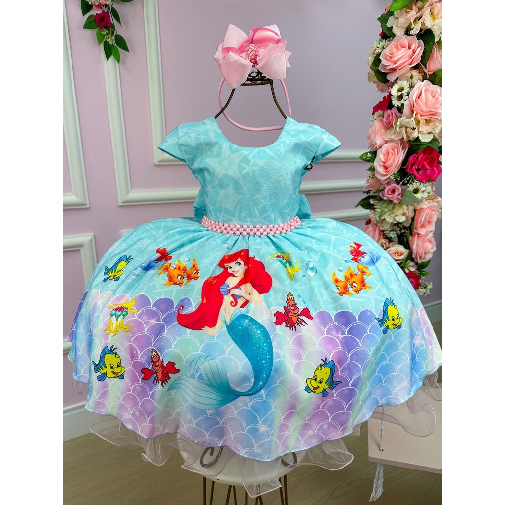 Vestido Autêntico Infantil Temáticos da Gigi Ariel – A