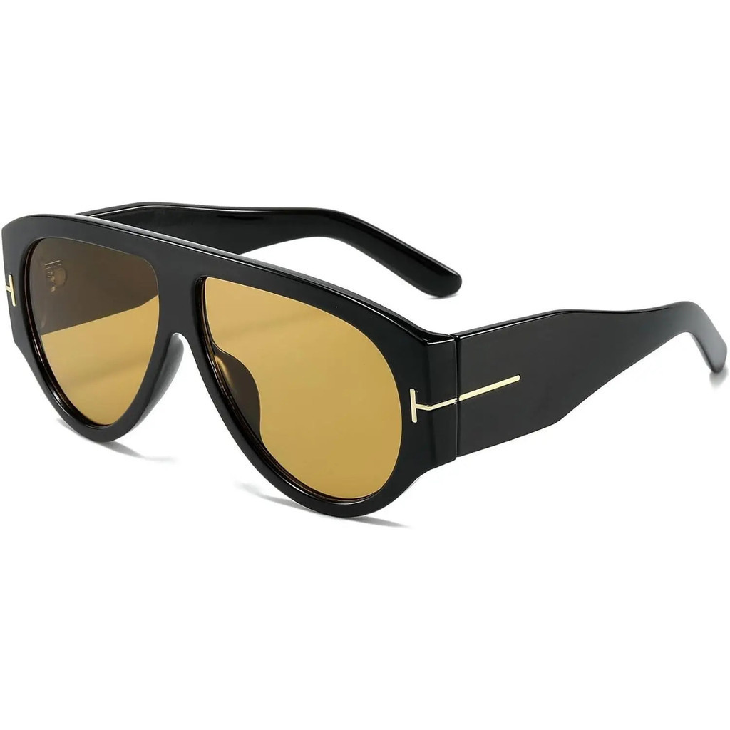 Óculos de Sol Aviador Oversized Retrô para Mulheres e Homens, Estilo Anos 70, Proteção UV400, Armação Grossa de Luxo, Óc