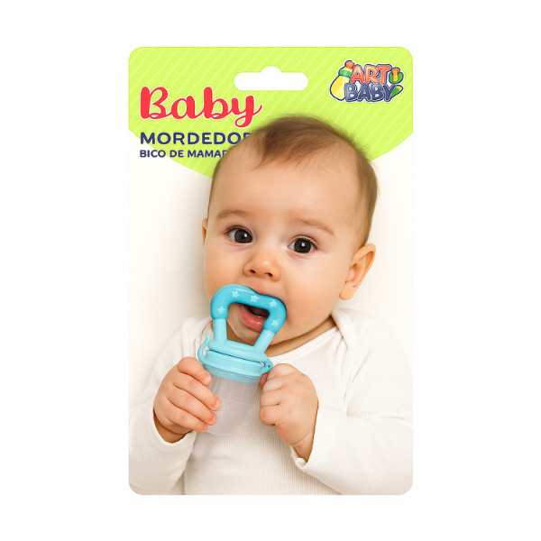 Chupeta Alimentadora Com Mordedor Para Bebê Em Silicone Porta-Fruta
