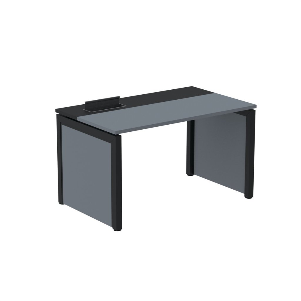 Escrivaninha Mesa Escritório Pscpp150 150cm Industrial Grafito E Preto Grafito/Preto