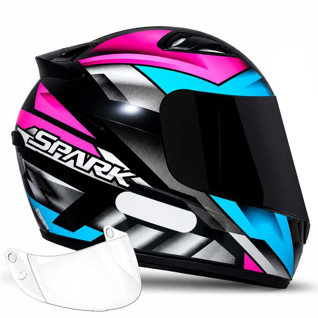 Capacete Ebf Spark Oroc Rosa + Viseira Fumê