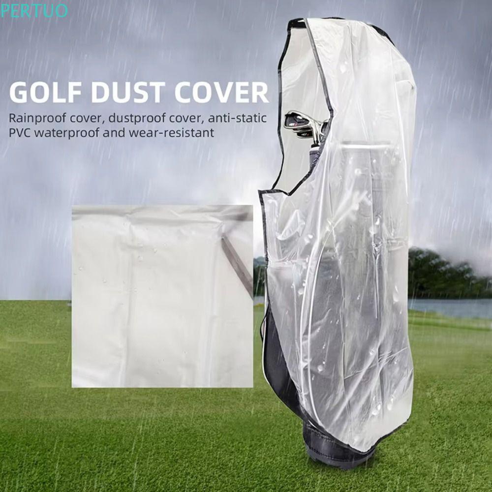 Capa Para Saco De Golfe PERTUO , De Chuva À Prova D'água De Grande Capacidade , Escudo Transparente Sacos Em PVC De Poei
