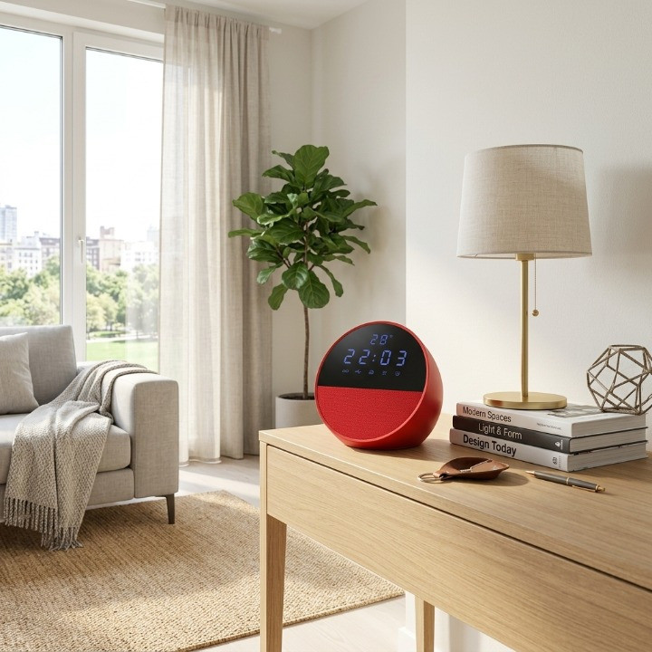 Caixa de Som Bluetooth 15W com Rádio FM, Relógio Digital e Despertador LED Portátil USB Voltmax