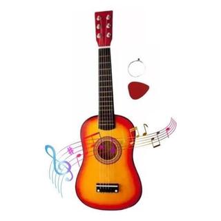 Mini Violão Infantil  Acústico Madeira  C/ 6 Cordas De Aço