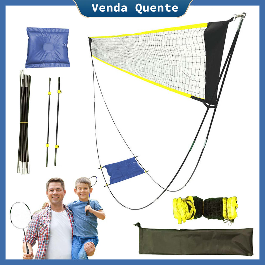 Conjunto de rede para Badminton, tênis e vôlei 160x290cm (incluindo suporte)