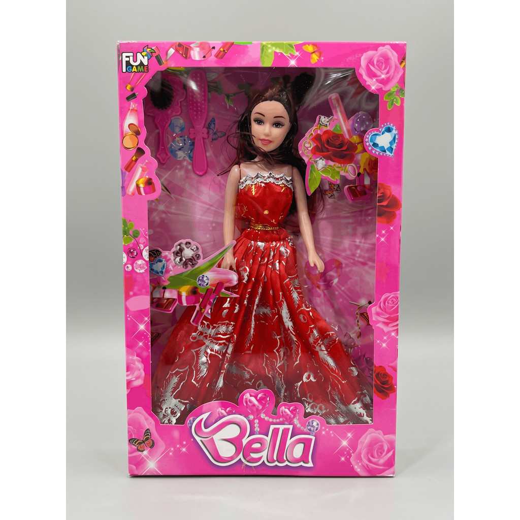 Boneca Infantil 30cm com Acessórios Espelho Escova Sapato – Presente Menina