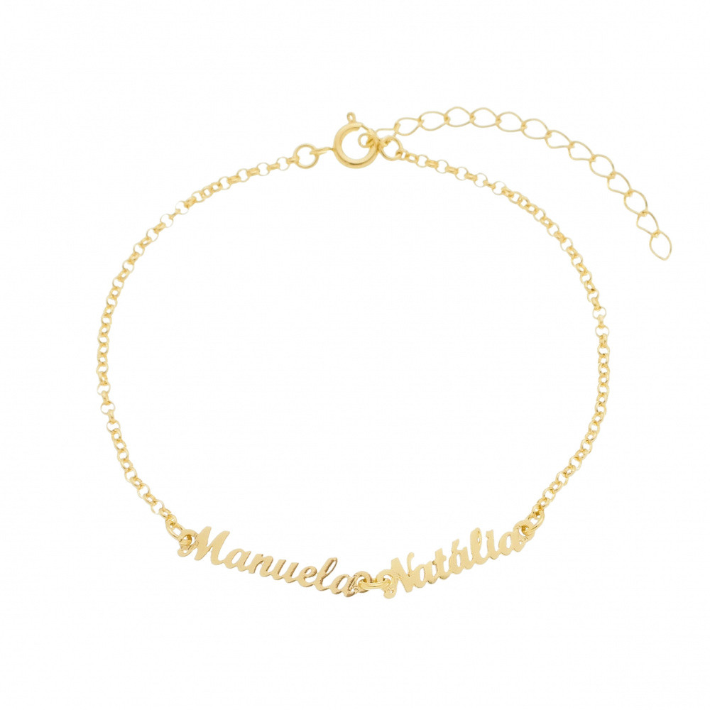 Pulseira Com Nomes Vazados BanhadoEm Ouro 18k — LABRILHO Joias — Banhado Ouro 18K Antialérgico