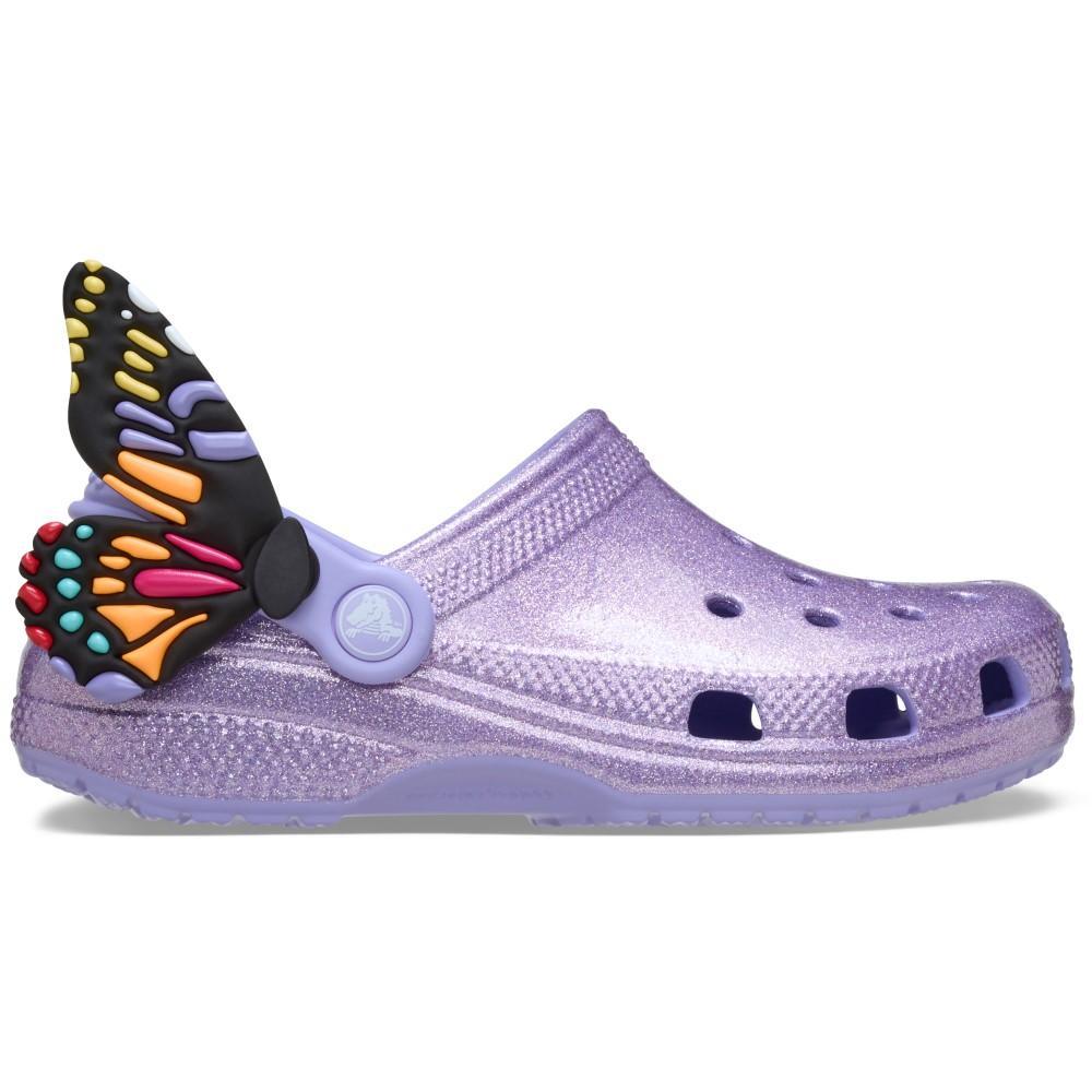 Sandália crocs classic i am butterfly clog t mystic purple