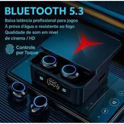 Fone Sem Fio Bluetooth 5.3 Gamer Estéreo Touch Case M90 Pro - TOPMIX