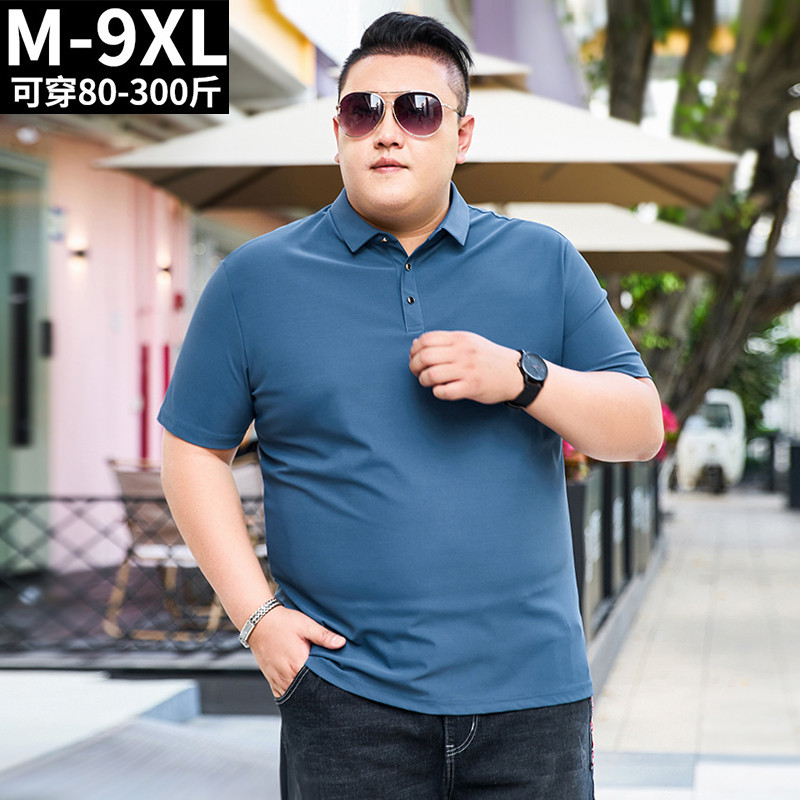 Camisa polo gorda masculina de manga curta camiseta Street Wear mais gordura mais lapela masculina verão novo estilo sol