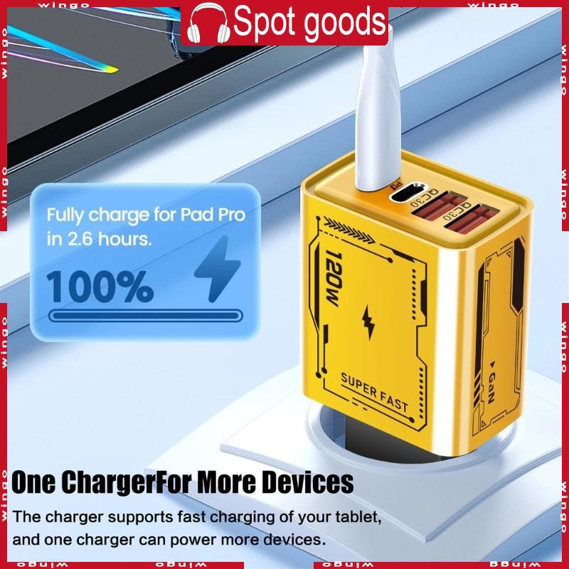 WIN 120W Carregador 4 Dispositivo Carregamento Simultâneo Duas Portas USB PD