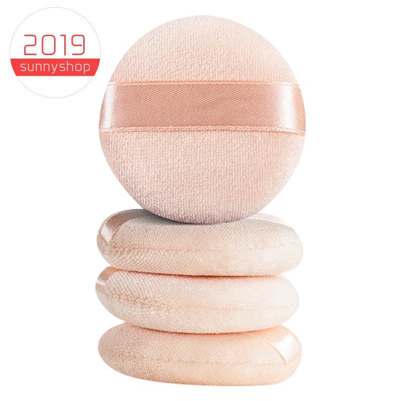 [Bestseller S] 4 Unidades De Almofada De Pó Solto , Esponjas Cosméticas , Aplicador De Maquiagem De Veludo , Base Laváve