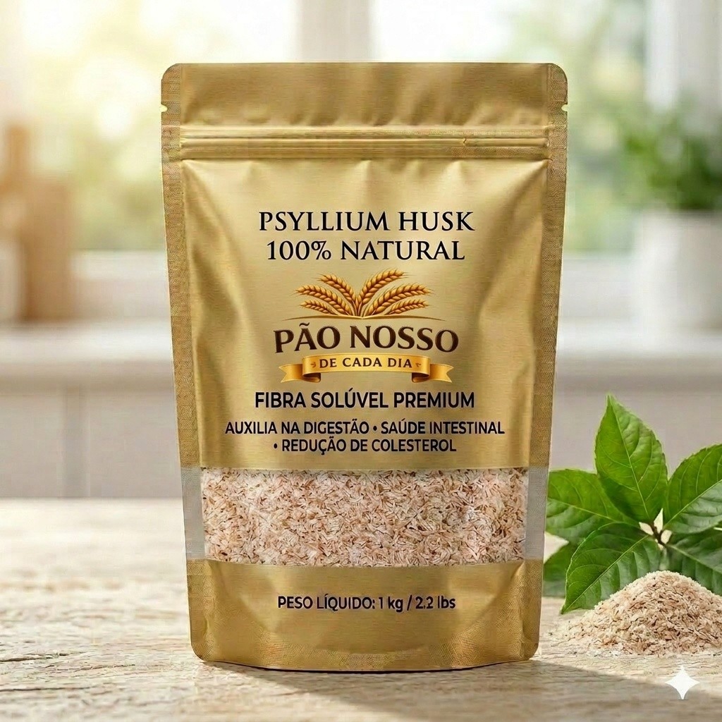 Psyllium Husk Rico em Fibras Puro Premium 200g, 500g e  1Kg