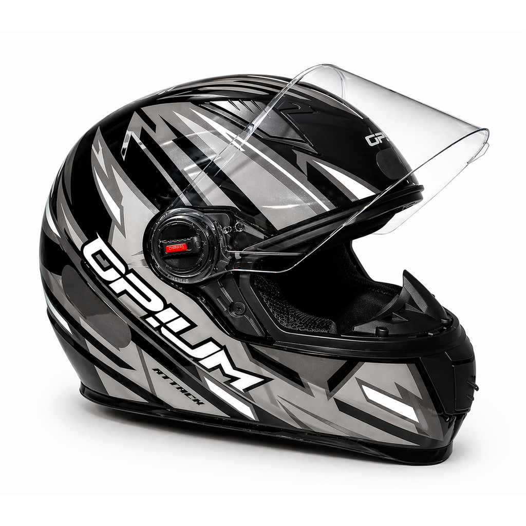 Capacete Moto Feminino Ebf Opium Attack Preto Cinza