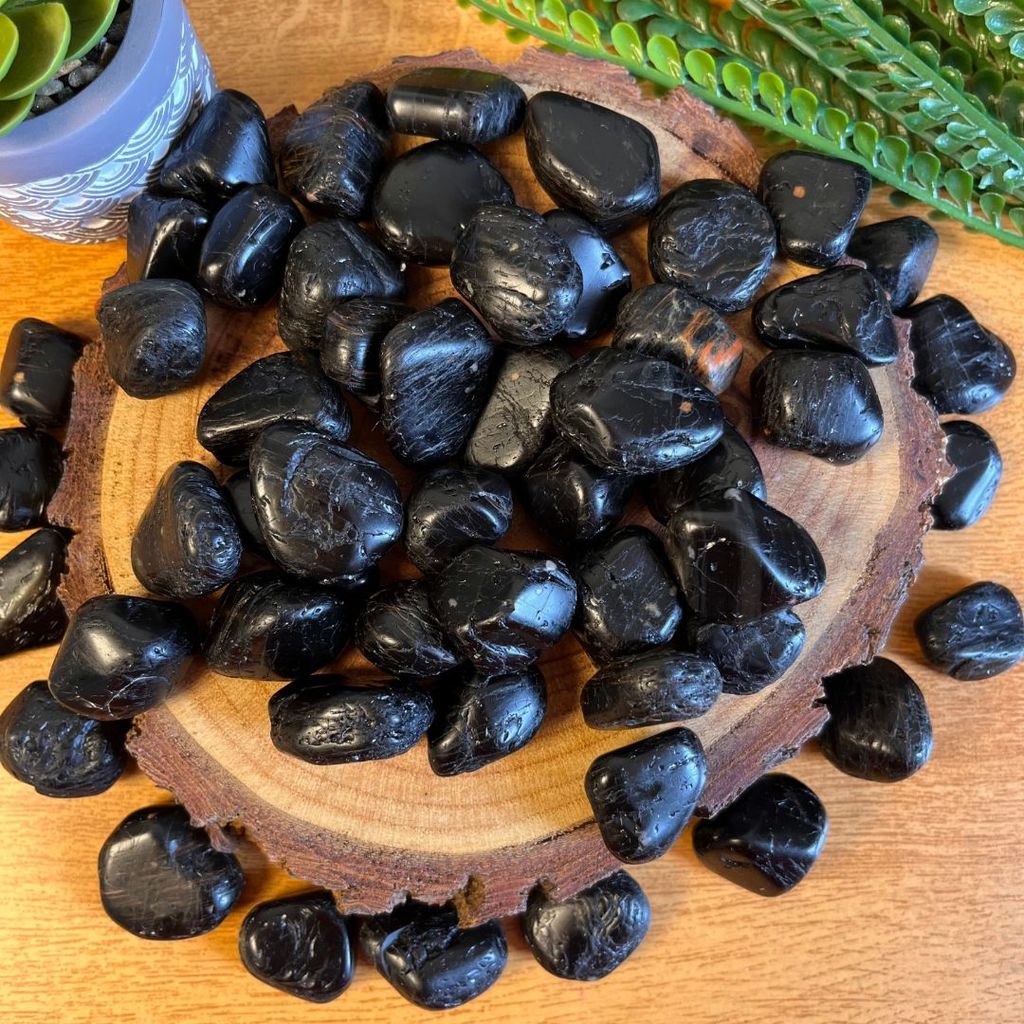 Turmalina Negra Rolada - 2,0 a 2,5 cm - 1,2,3 unidades - Pedra Natural