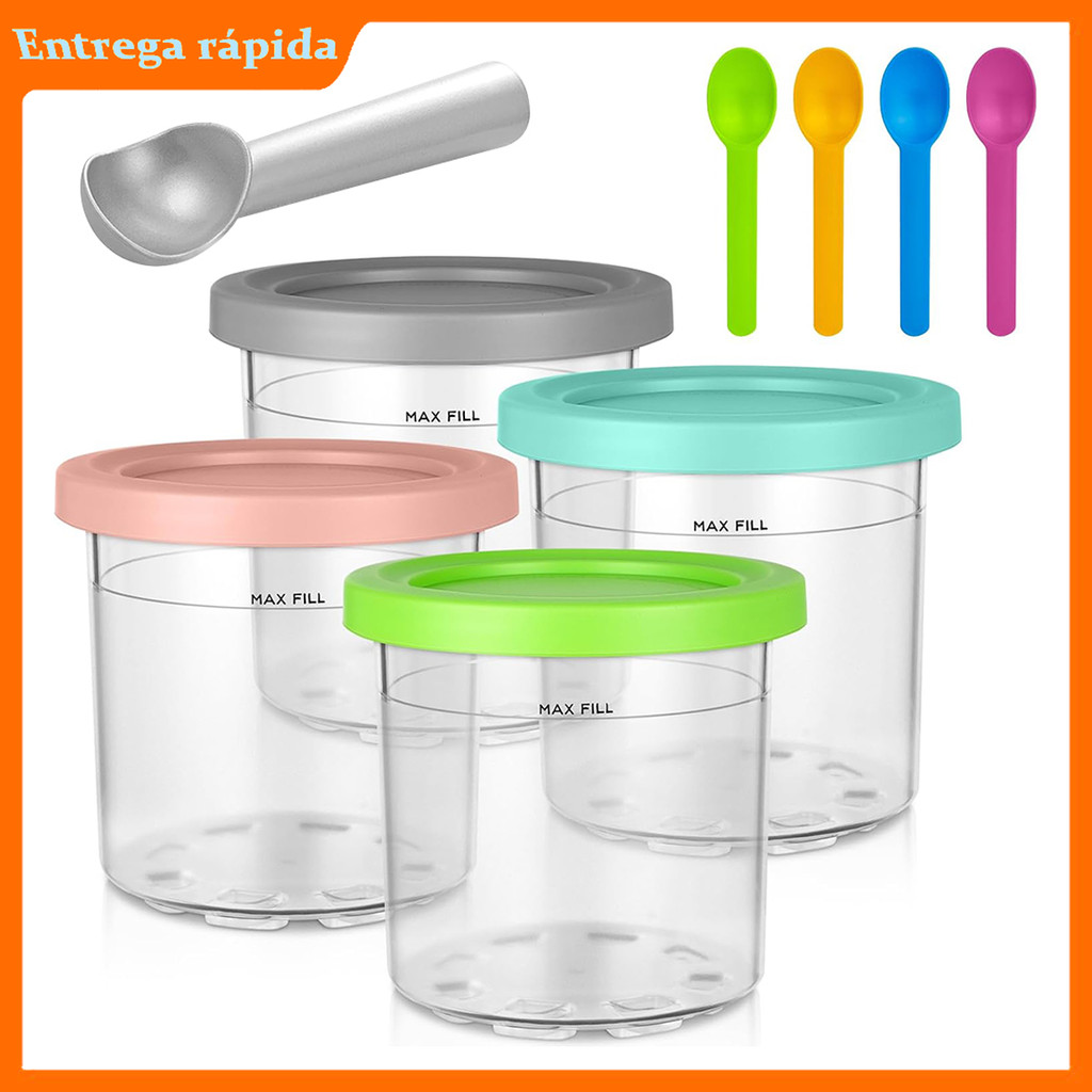 Recipiente de sorvete soft de 9 peças, Copo, Kit de recipiente, Copo de smoothie, Acessórios de máquina