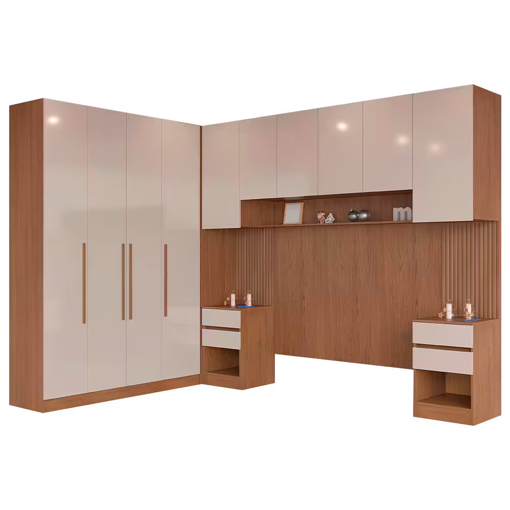Guarda Roupa Modulado Casal Lugano 10 Portas 6 Gavetas 14 Prateleiras 6 Peças Bartira