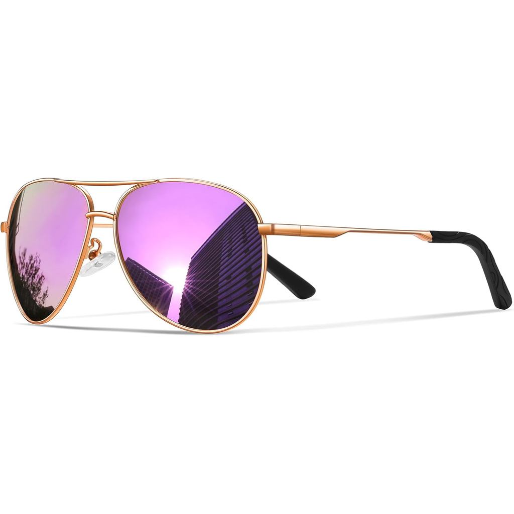 Óculos de Sol Masculinos Polarizados, Óculos de Sol Estilo Piloto para Homens e Mulheres, Óculos de Sol para Pesca e Con