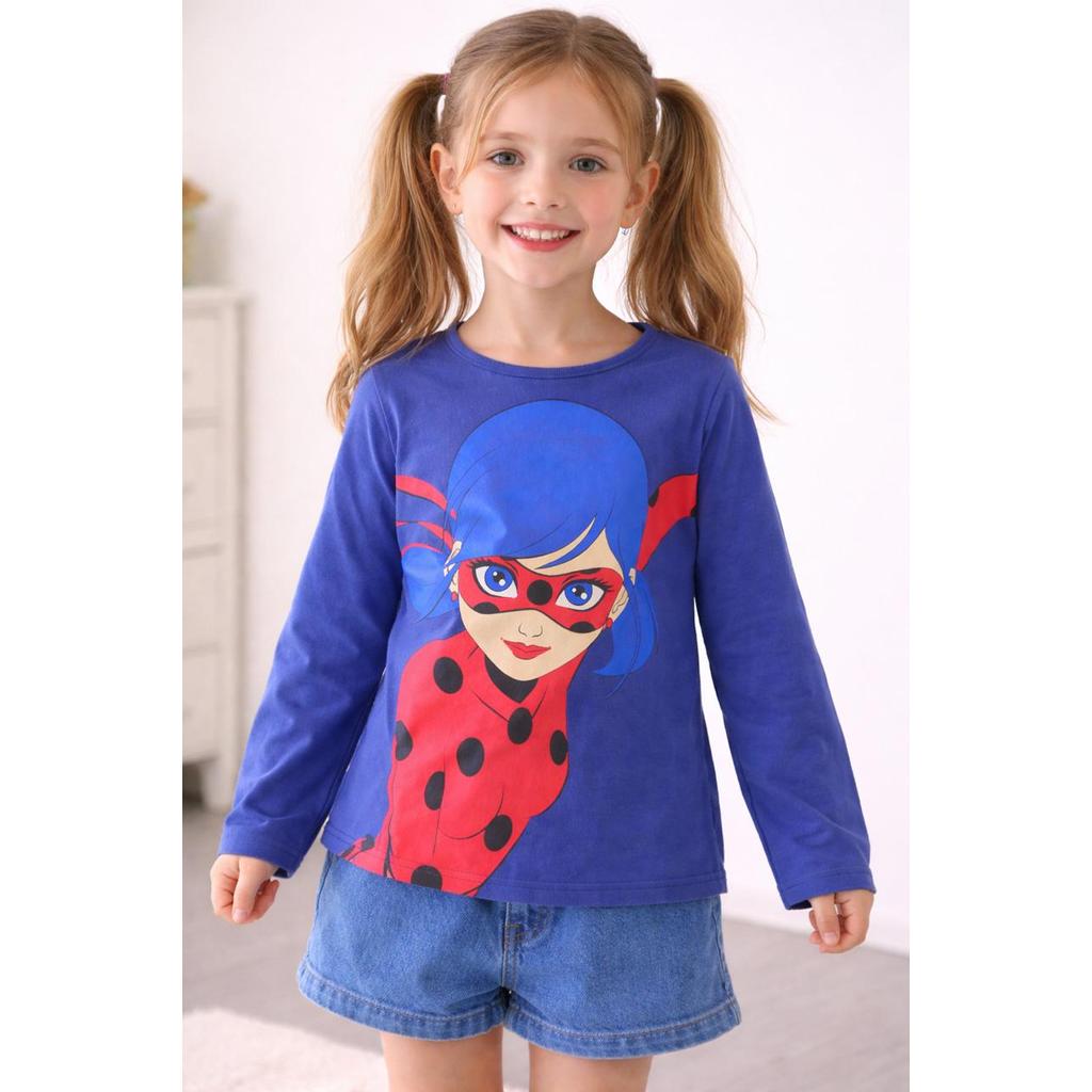 Camiseta LadyBug Infantil Manga Longa