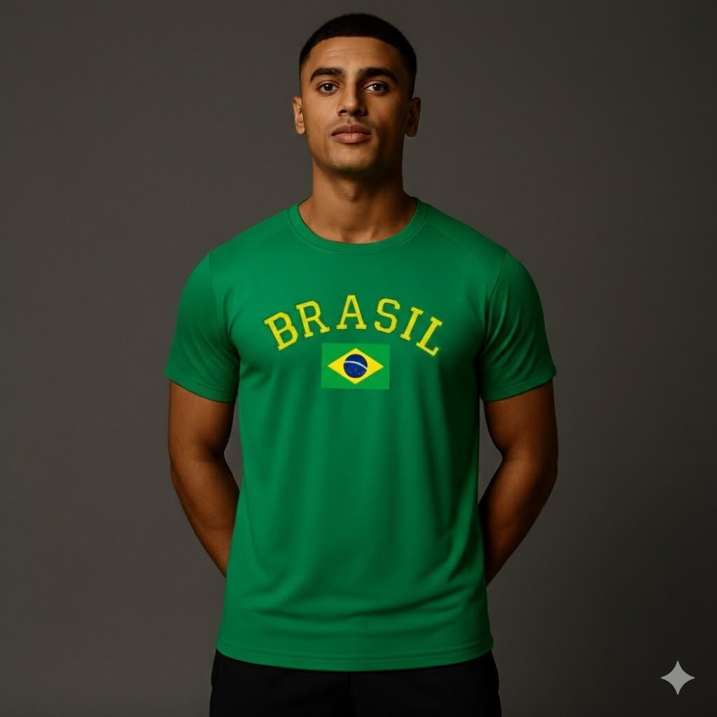 Camiseta Dry Fit Brasil Torcida Unissex | Brasil Copa Do Mundo 2026