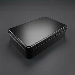 Lata de Metal Retangular - Preto - 19x12x4,5cm - 1 unidade - Rizzo