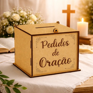 Cofre Pedidos De Oração Mdf Para Igreja Casamento Festa