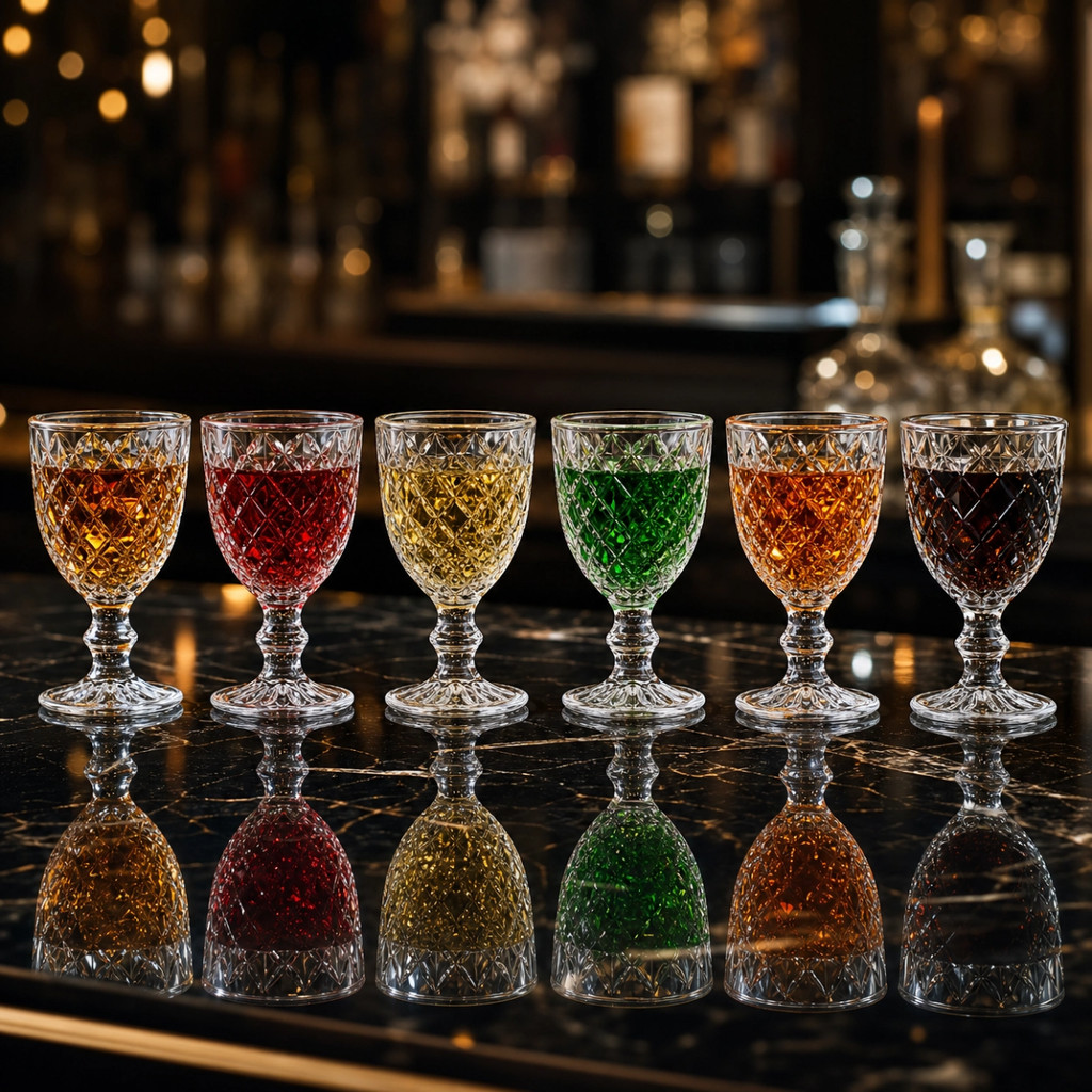 Jogo 6 Taças de Vidro 50ml de Licor Aperitivo Dose Shot - Taça de Licor 50ml Vidro Resistente Brilhante
