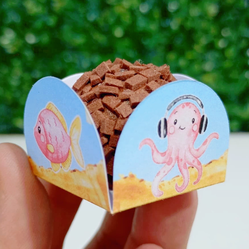 FORMINHA 4 PÉTALAS PARA DOCES FUNDO DO MAR MENINA PARA DOCINHOS BRIGADEIRO FESTA INFANTIL ANIVERSARIO