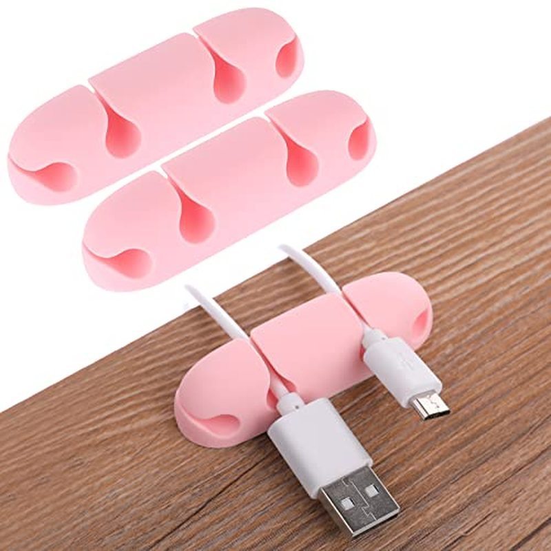 Cable Clips 3PCS Cord Wire Organizer Cable Management Holders 4 Hole Silicone Cable Harness USB Charging Accessory Cable