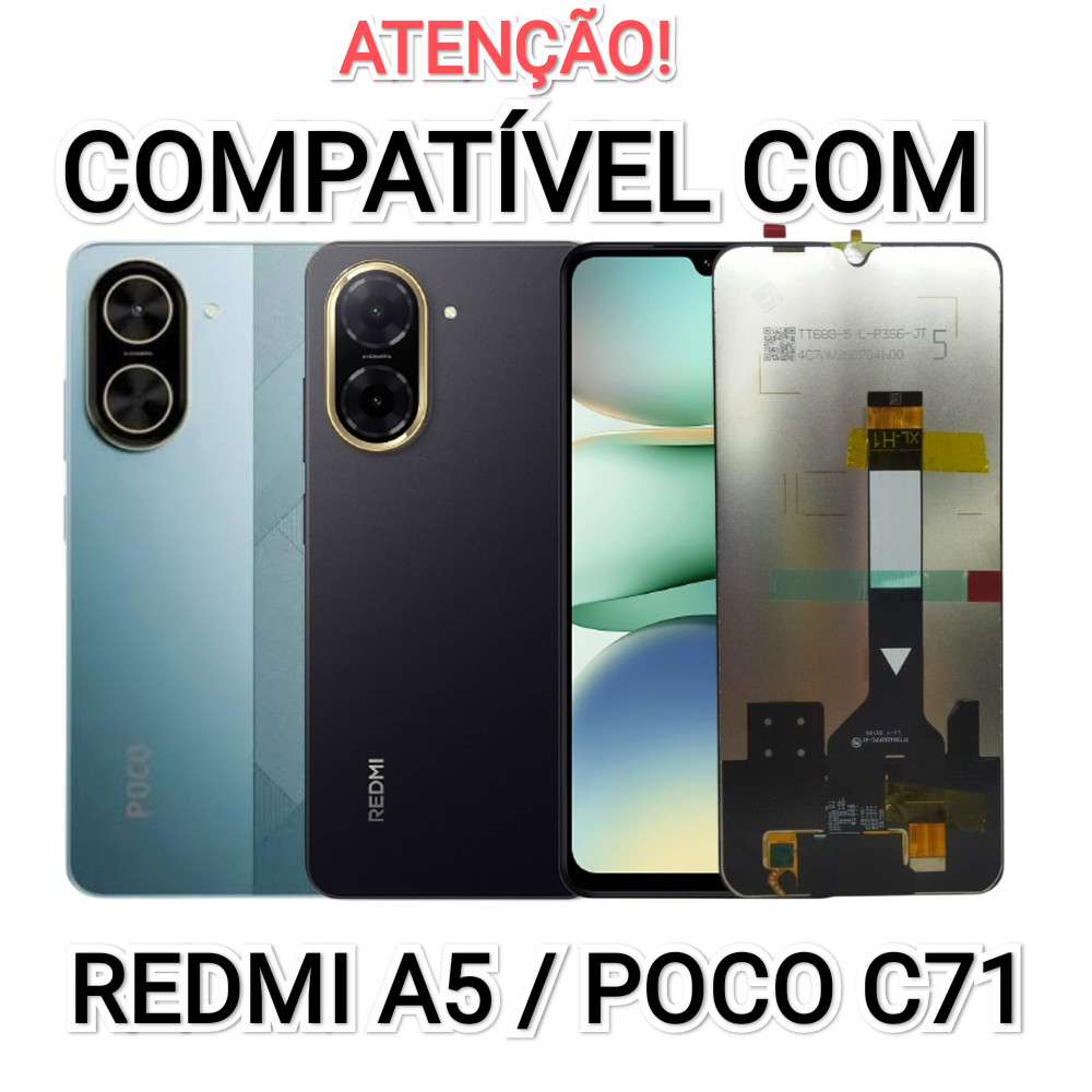 Tela Frontal Poco C71/ Redmi A5 Display LCD IPS Original Sem Aro Moldura Módulo 120 Hz 6.88''