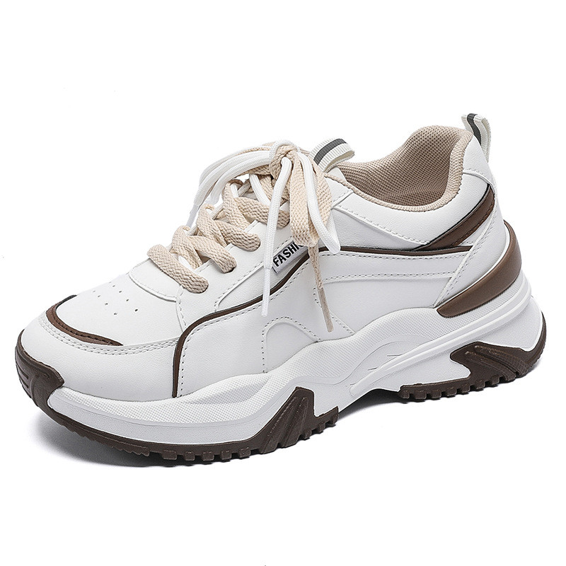 Papai sapatos femininos novo estilo respirável lazer esportes tendência confortável aumento de sola grossa