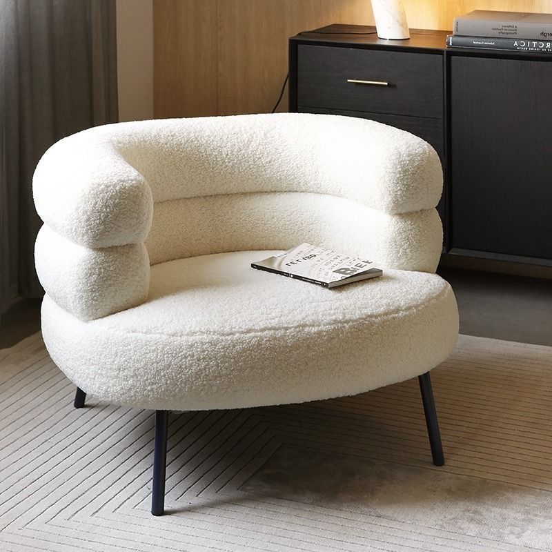 Influenciador sofá único de lã de cordeiro, sofá preguiçoso, sala de estar, quarto, vestiário, lazer, maquiagem, pentead