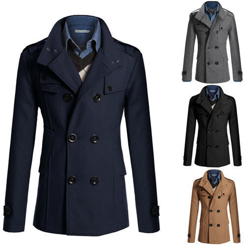 Casaco de Inverno Masculino, Jaqueta Longa à Prova de Vento, Slim-fit 1IAH