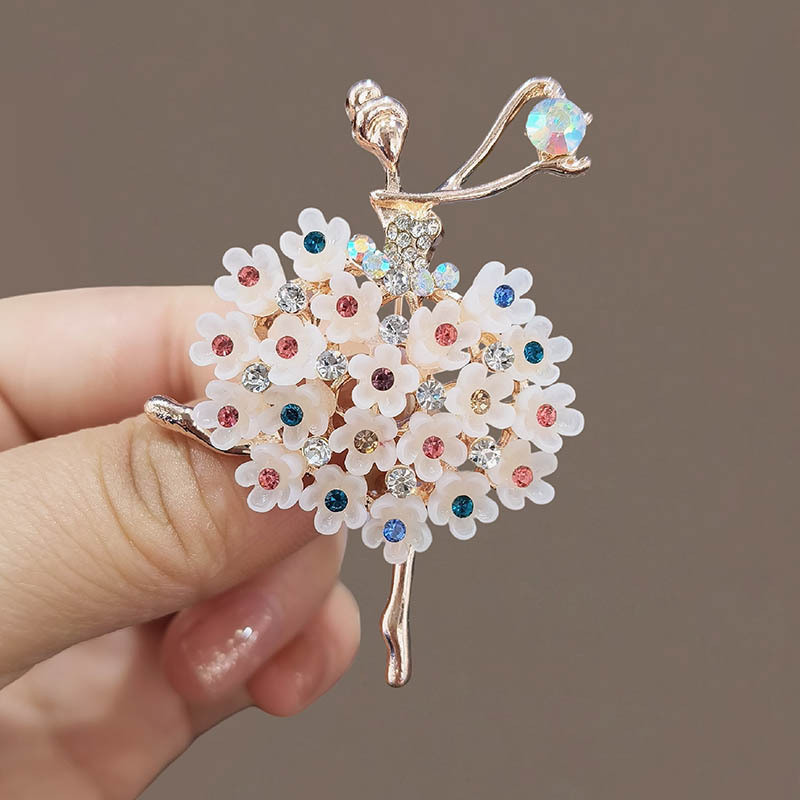 Broche de flores para balé francês, acessórios de roupas Premium para ocasiões de férias | Presente feminino