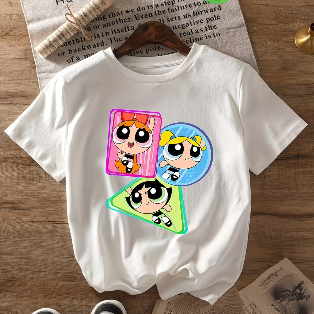 Camiseta Estampada Inspirado Super Poderosas Emblema Geométrico Unissex 100% Algodão Frete Grátis Rápido Plus Size