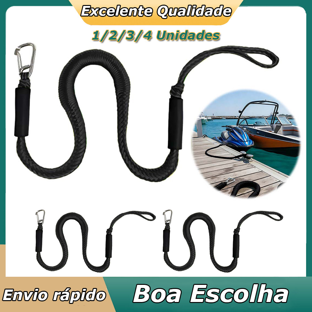 Preto Linha de doca elástica linha de doca de jet ski linhas de ancoragem elástica para barcos corda de choque 1-4pçs