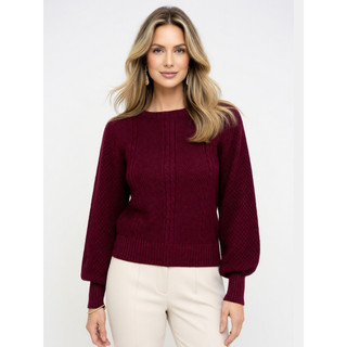 Suéter Feminino Poliéster Manga Longa Blusa Tricot