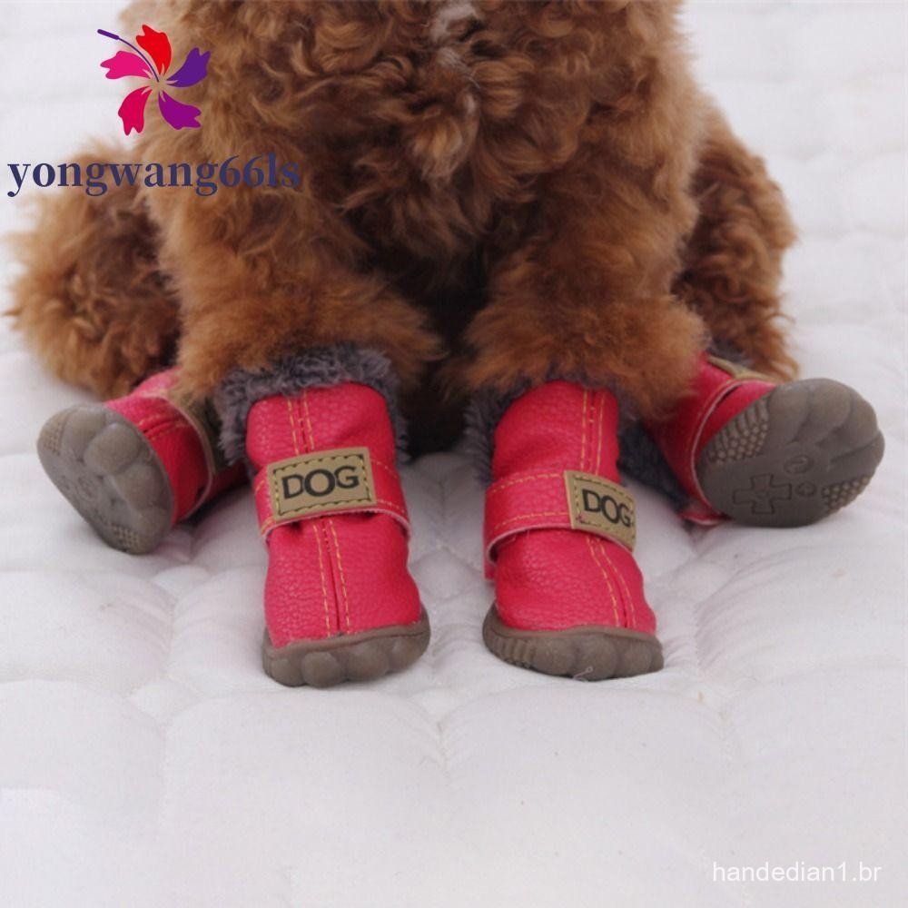 YONGWANG Botas De Neve Para Animais De Estimação , Sapatos Quentes E Macios Cães De Inverno De Chuva Impermeáveis Antide