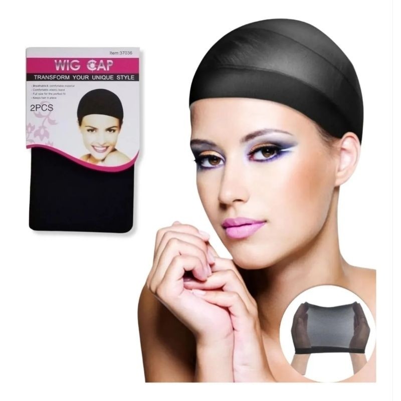 Touca Nero Preta Kit 2 Unidades | Wig Cap Para Cabelos Lisos, Perucas, Escova e Chapinha