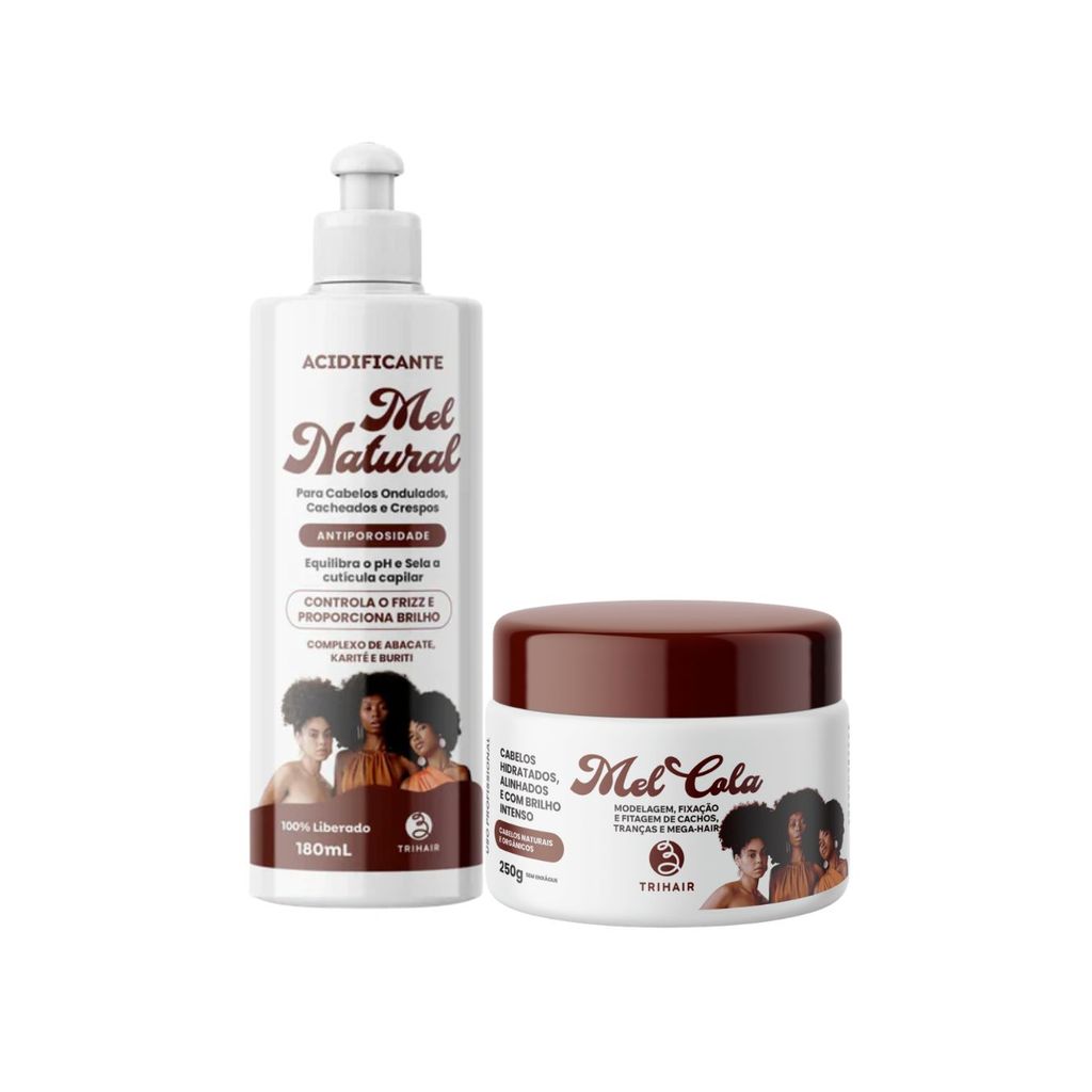 Kit Acidificante Mel natural 180ml e Mel Cola 250g Trihair
