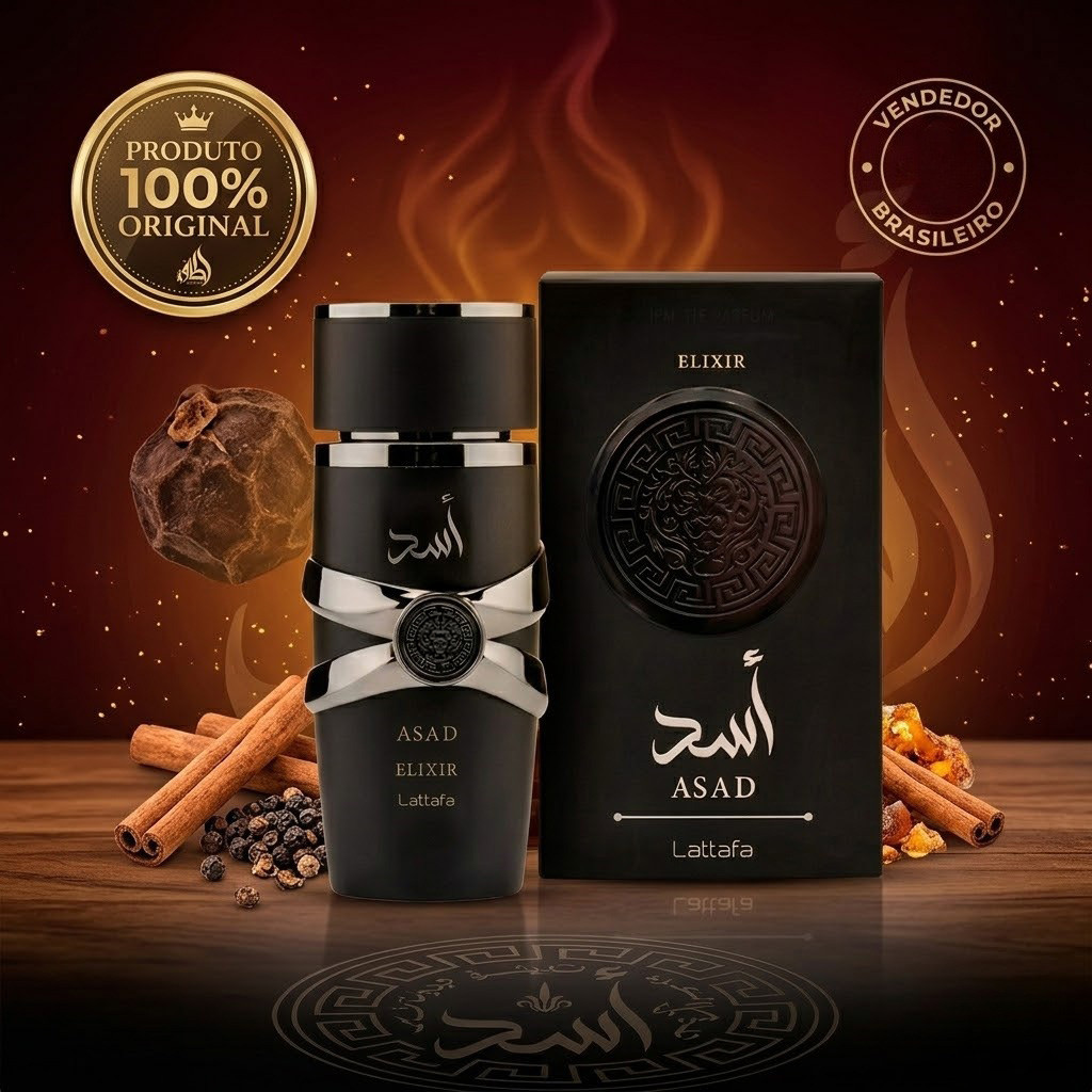 Perfume Masculino Lattafa Asad Elixir 100ml Original Importado Melhor Fixação Do Mundo Luxo Árabe Pronta Entrega
