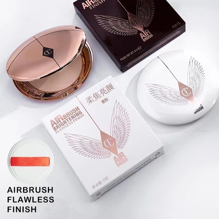 Charlotte Tilbury Airbrush Flawless Finish Pó Maquiagem E Controle De Óleo Prensado Fosco De Facial