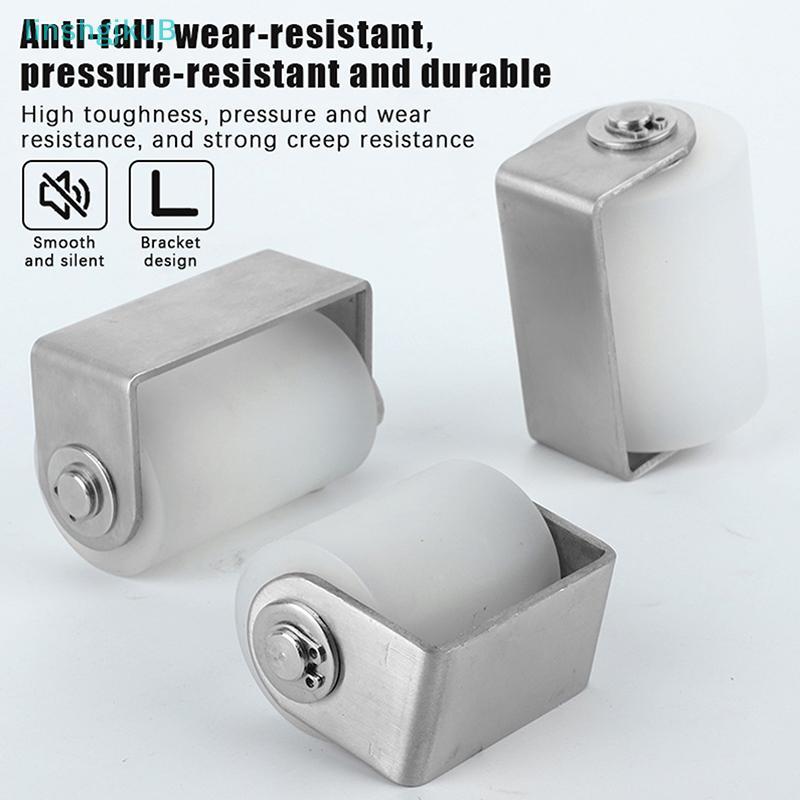 [lLinshgjkuB] 201 Braet Perfurado De Aço Inoxidável Guiado Rolamento De Nylon Polia Da Porta Móvel Rolo De Posicionament