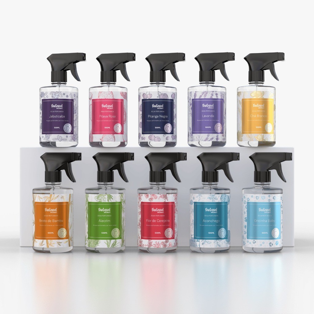 Água Perfumada Para Tecidos 500ml Pantanal Aromas Cheirinho Roupas Cama Mesa Banho Lençol