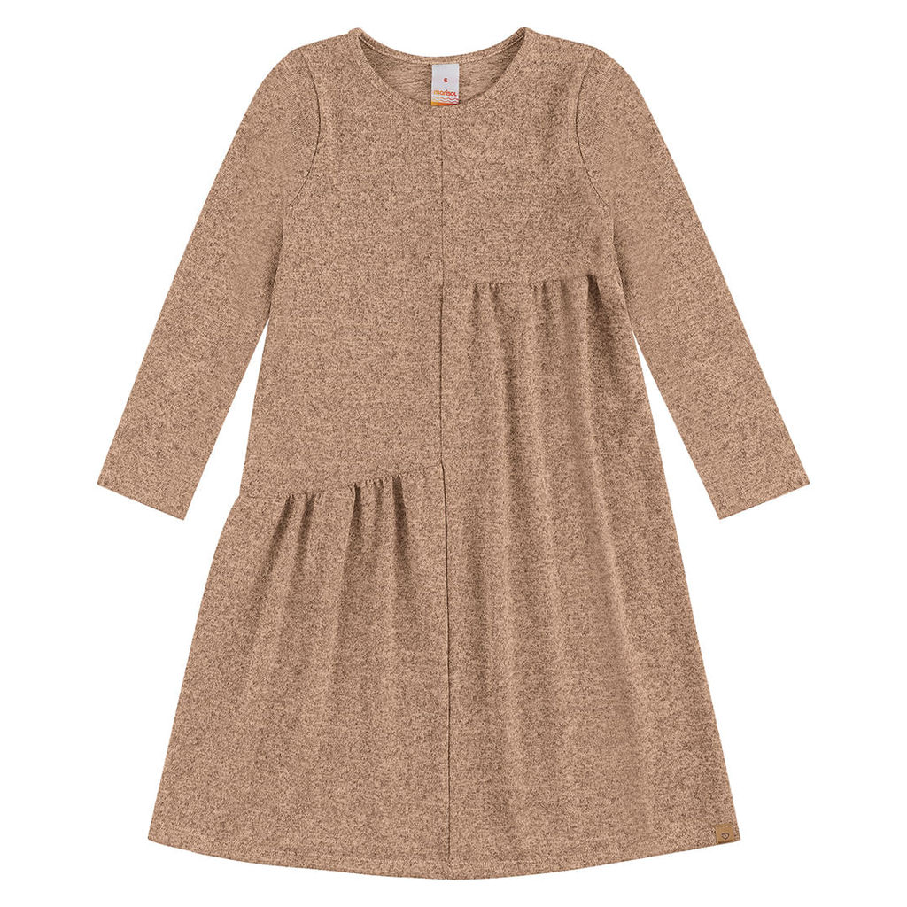 Vestido Curto Manga Longa Tricot Infantil Menina Marisol