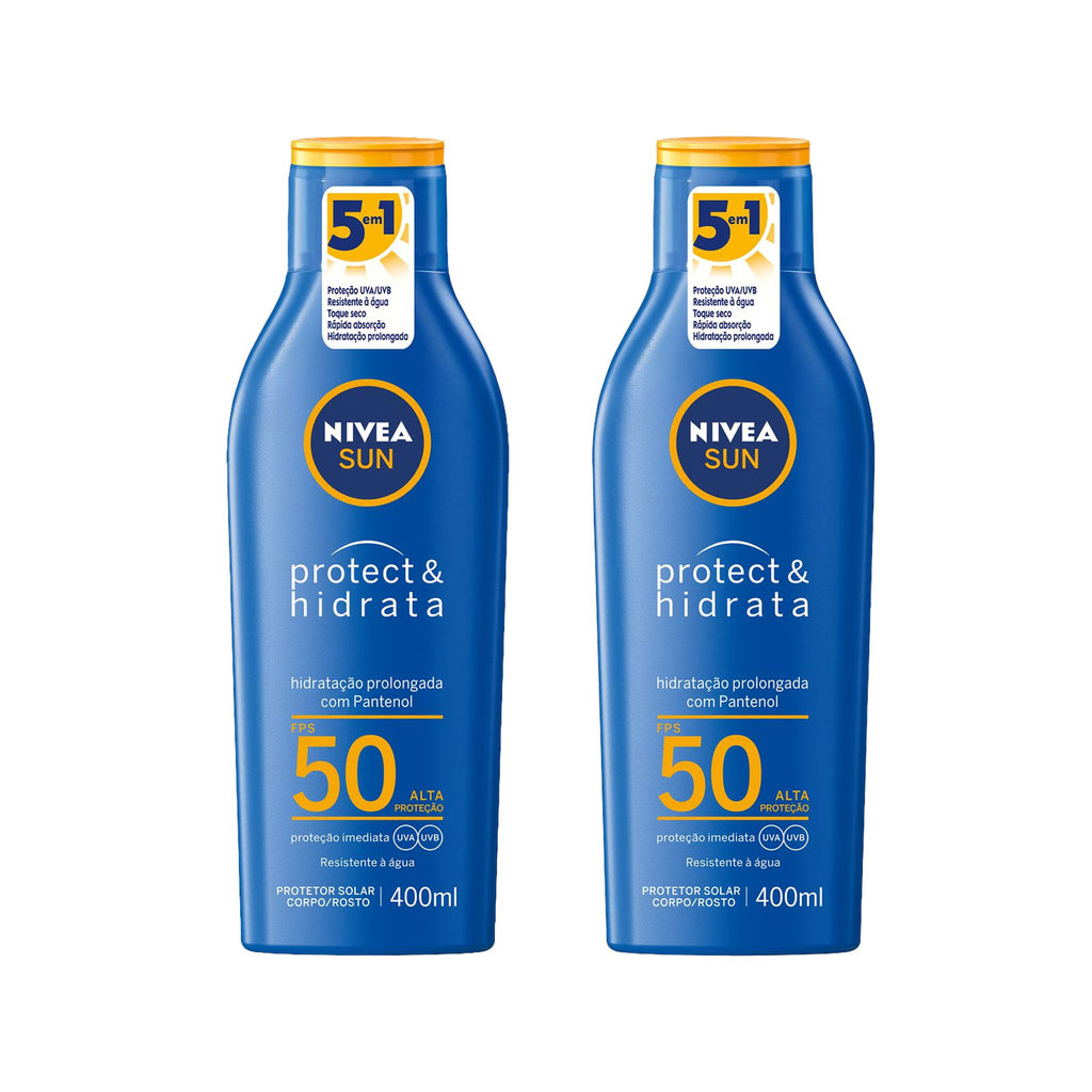 KIT C/2 PROTETOR SOLAR PROTECT & HIDRATA FPS50 NIVEA - 400ML