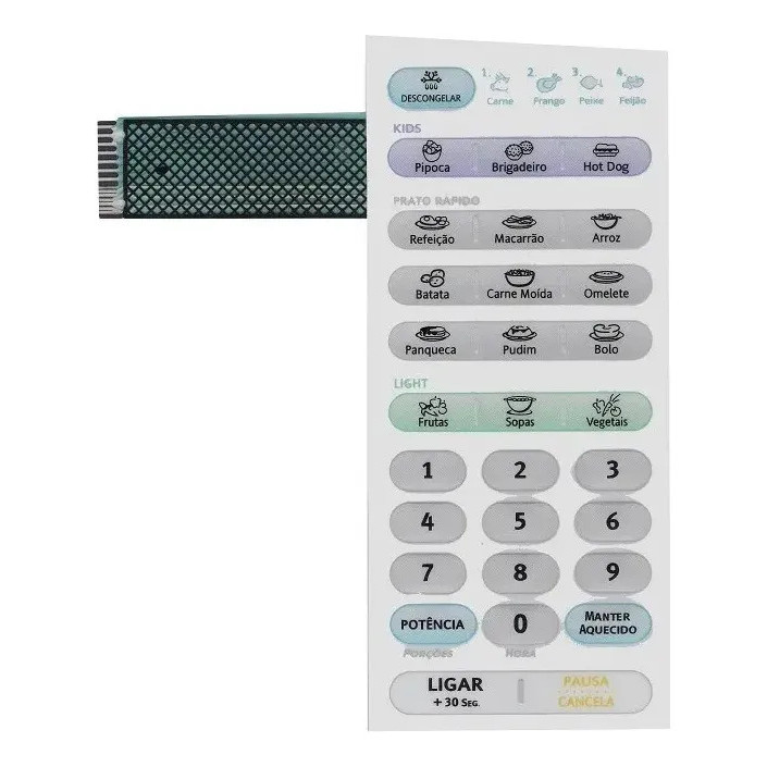 Membrana Teclado Micro-ondas Electrolux Me28s Tnd Circuito I