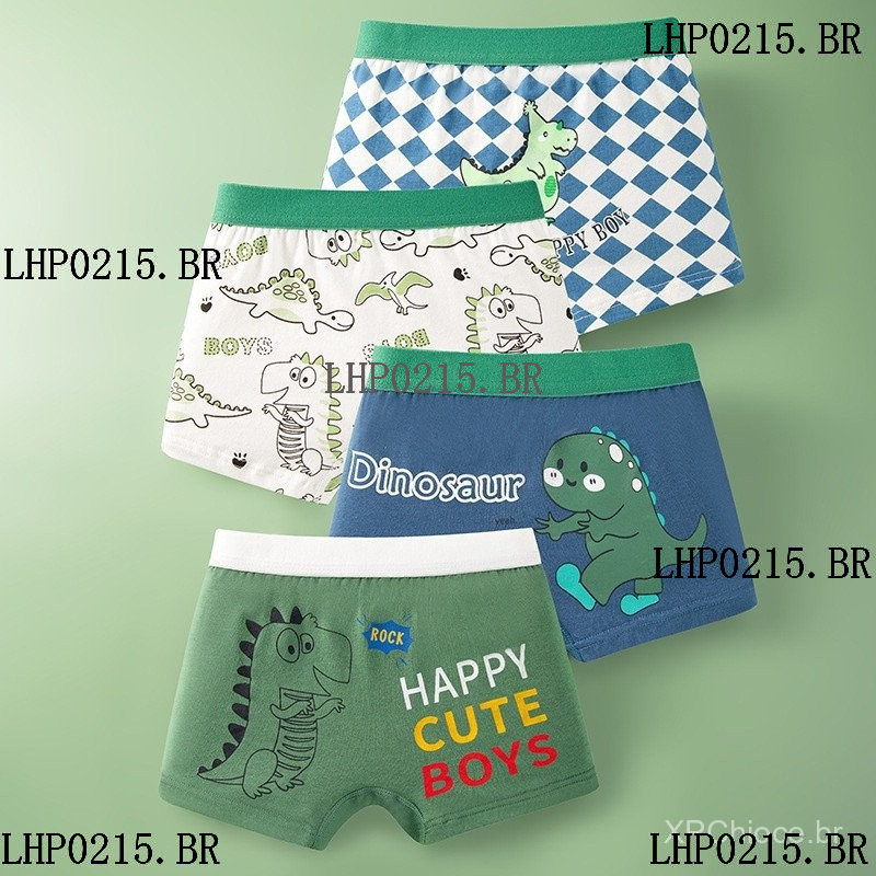 Cueca Infantil 4 Peças Cueca Infantil de Algodão Puro Cueca Infantil Meninos Cueca Infantil Boxer Meninos Cueca Infantil